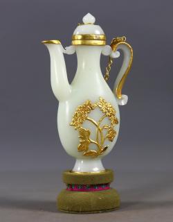 和田玉包金壶