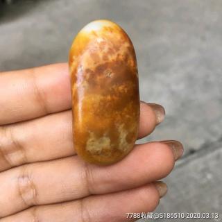 天然新疆和田玉黄沁俏色黄皮石包玉籽料原石玉器挂件